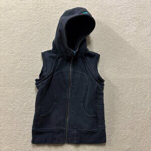 Lululemon Womens Vest Hoodie M/L Navy Blue Heavy Well Worn Activewear Gym